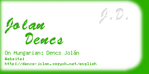 jolan dencs business card
